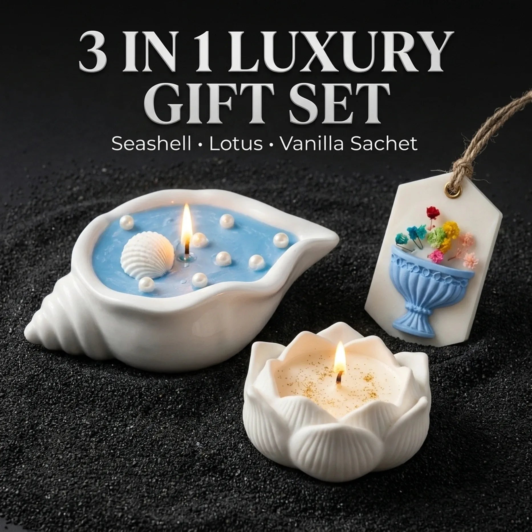 Buy 3-Piece Ceramic Candle & Sachet Gift Set | Velaqi