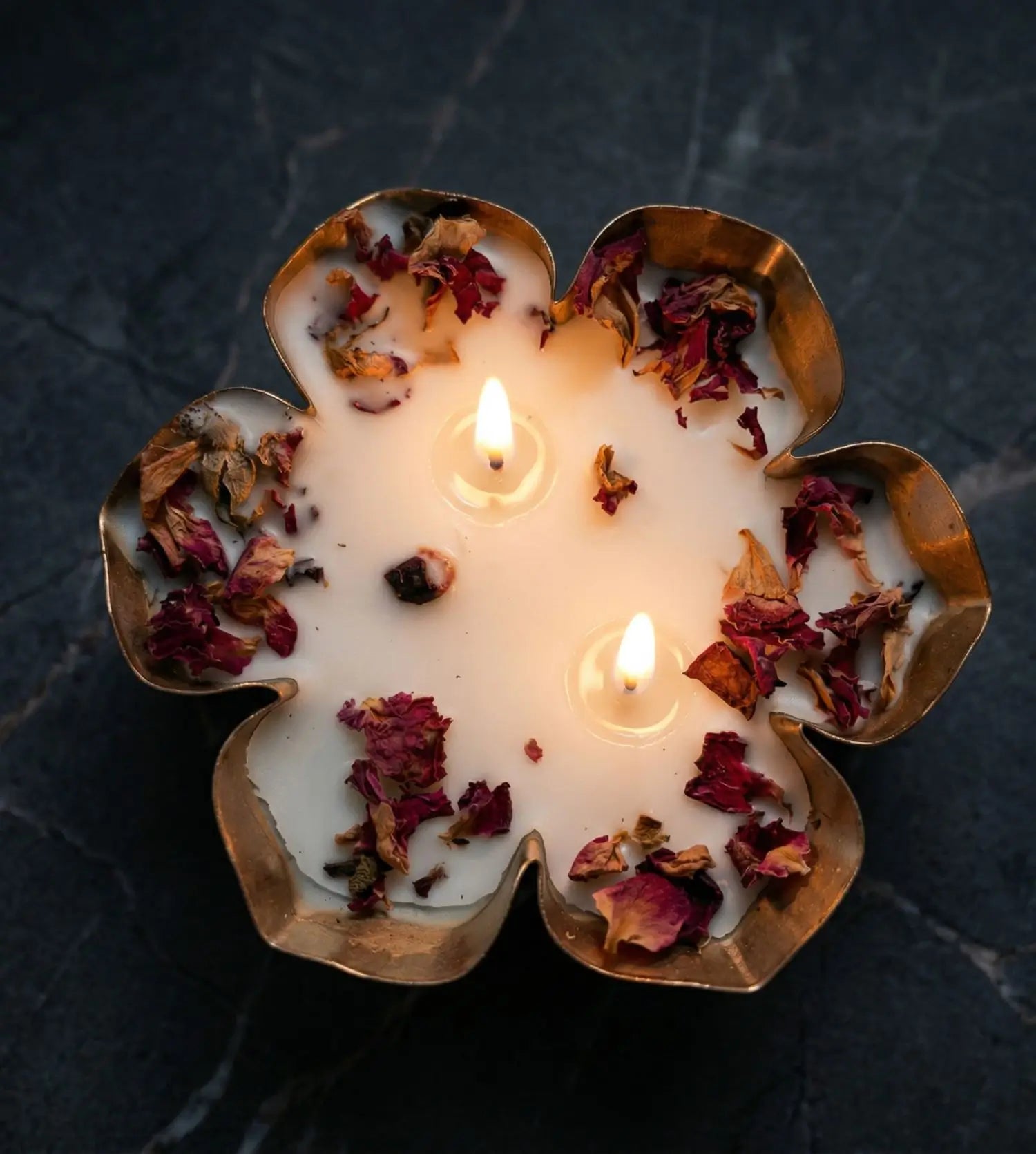Golden Elephant Lotus Urli Candle