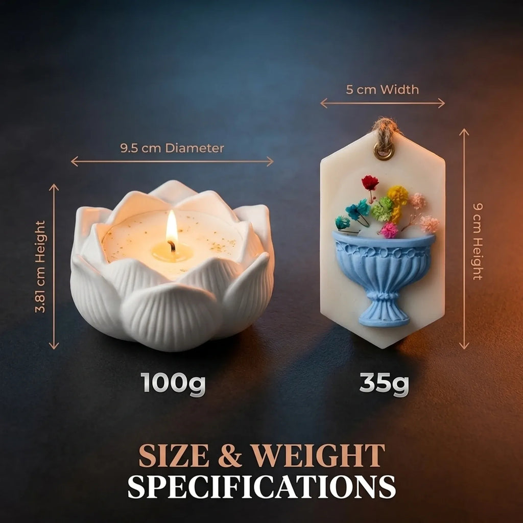 Lotus Candle & Vanilla Sachet Gift Set