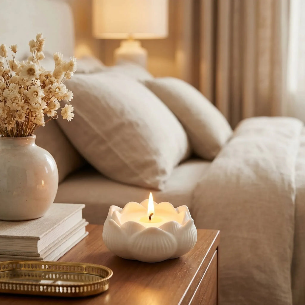 Lotus Ceramic Vanilla Candle