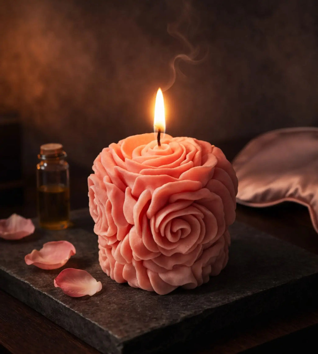 Rose Pillar Scented Candle