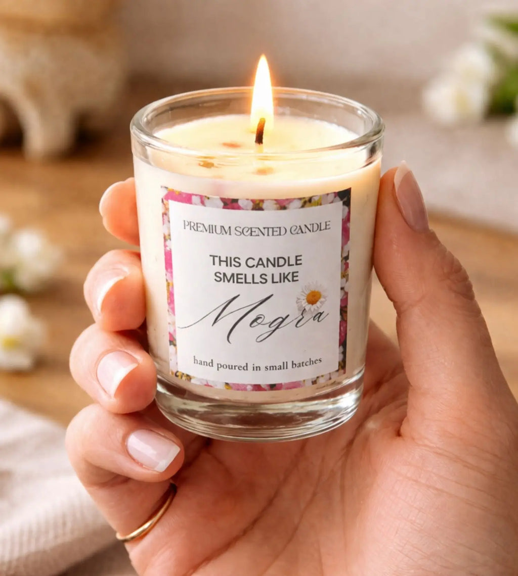 Velaqi Mogra Premium Scented Candle Pack of 2