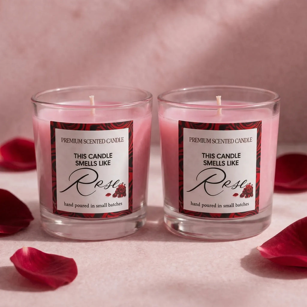 Premium Rose Scented Shot Candle Pack of 2