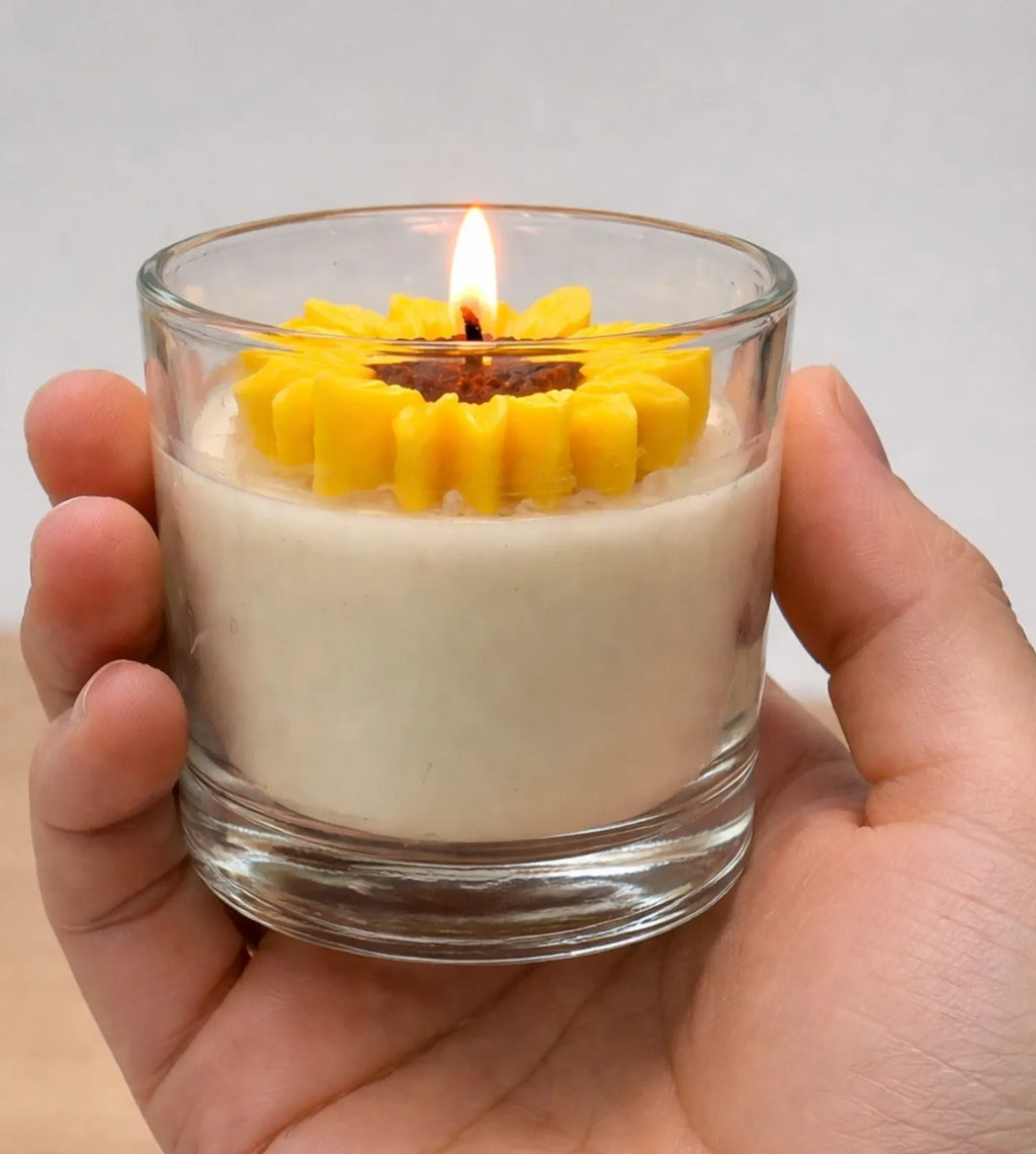 Sunflower Jasmine Glass Candles