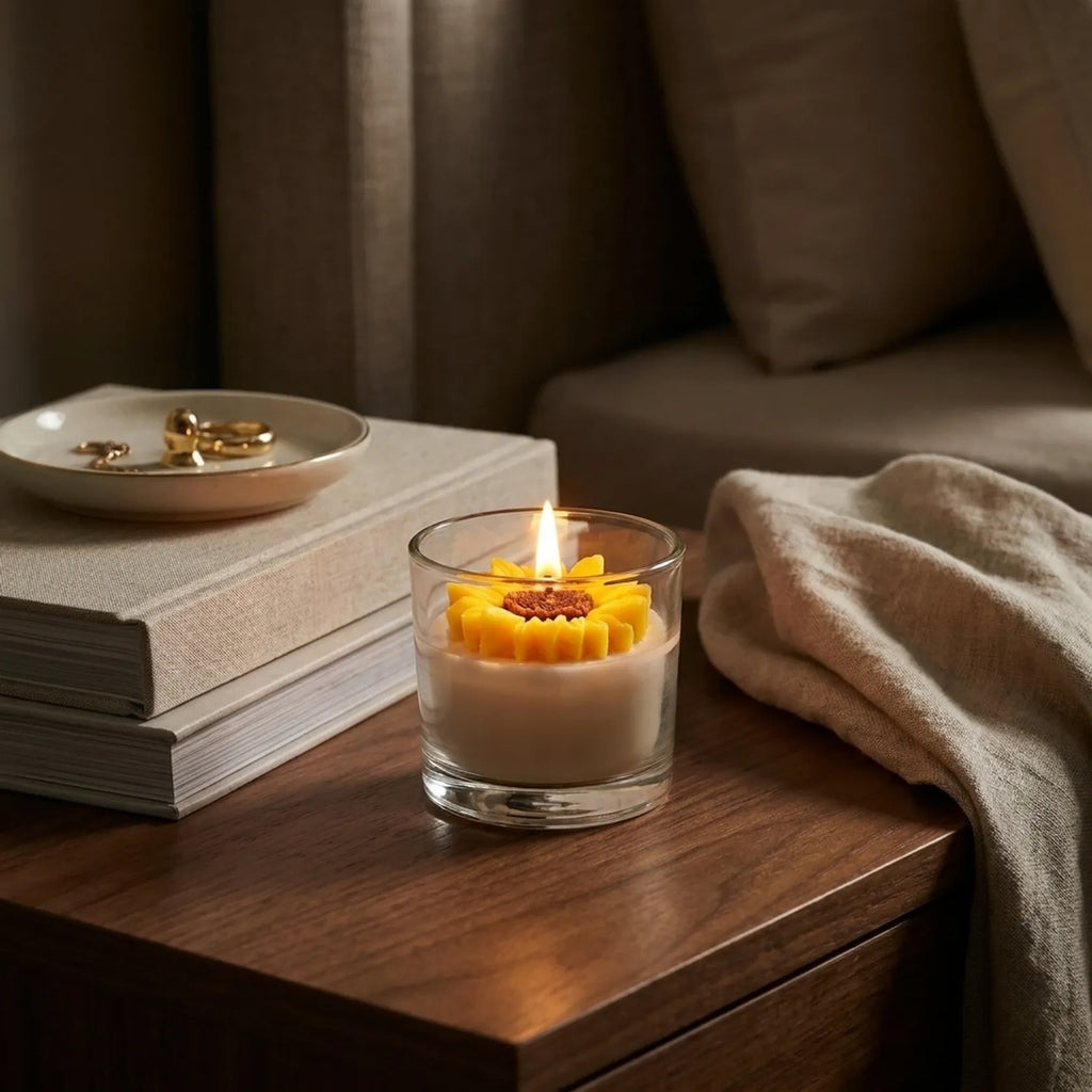 Sunflower Jasmine Glass Candles