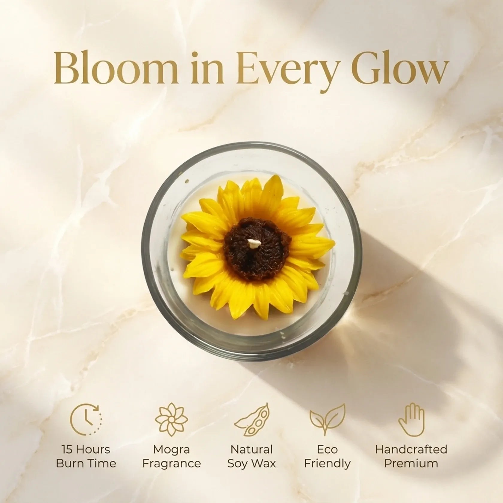 Sunflower Jasmine Glass Candles