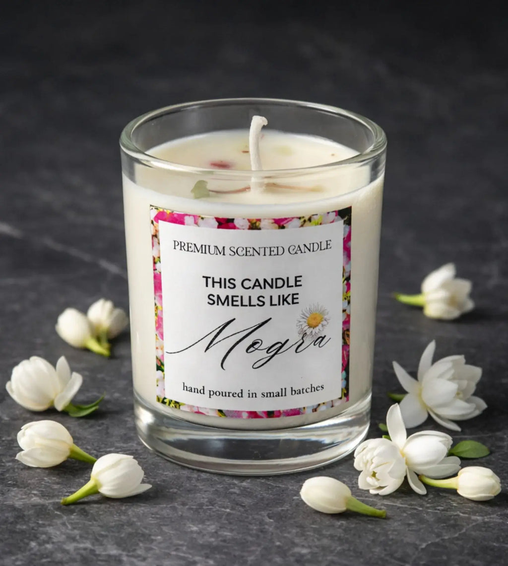 Velaqi Mogra Premium Scented Candle Pack of 2