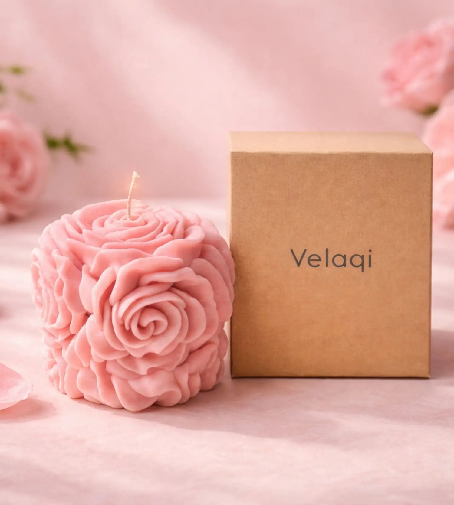 Rose Pillar Scented Candle