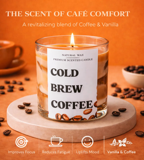 Cold Brew Coffee & Vanilla Scented Candle
