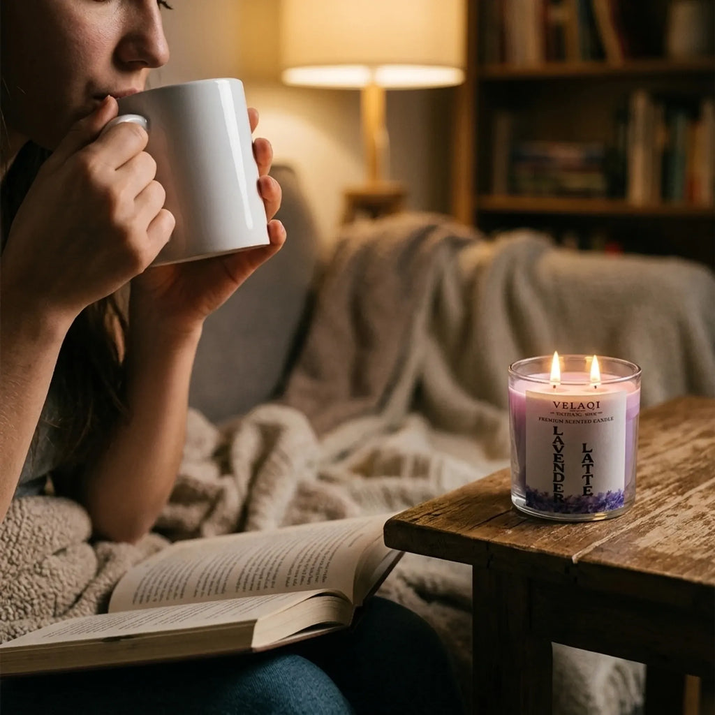 Lavender Latte Candle & Ceramic Mug Gift Set